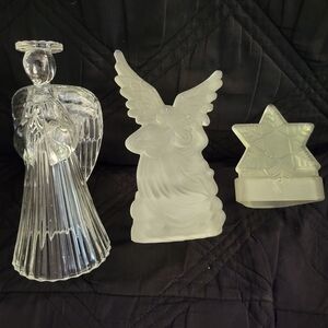 Elegant Glass Angel candle Set of 3